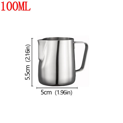 Stainless Steel Milk Frother Jug — Latte Pitcher with Measurement for Coffee & Espresso Barista Tools