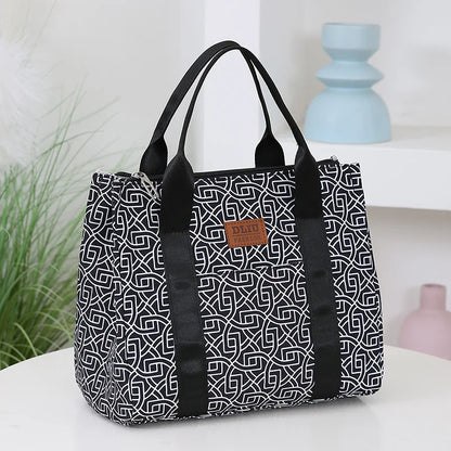 Insulated Commuter Lunch Bag with Storage Pouch — Portable Handbag for Office, Thermal Food Carrier with Meal Box Included
