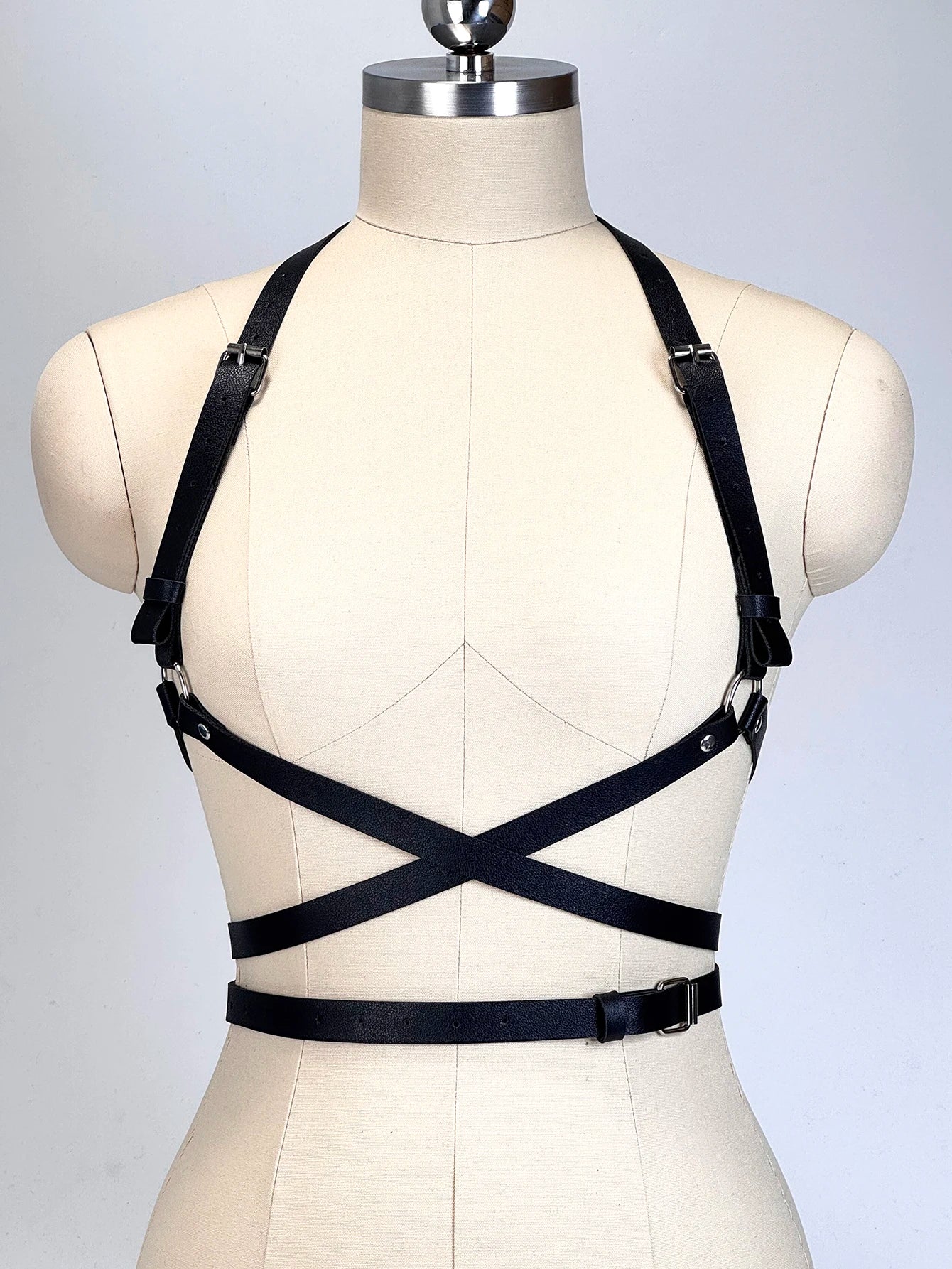 Women’s Punk Fashion Body Harness Belt, Gothic Street Style Waist Corset Suspenders Clothing Accessory