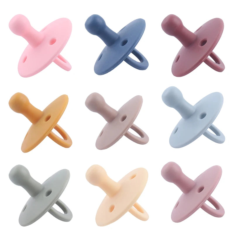 Baby Silicone Pacifier – Soft BPA-Free Soother Nipple for Newborns with Teether Toy & Nursing Pacifier Chain Pendant