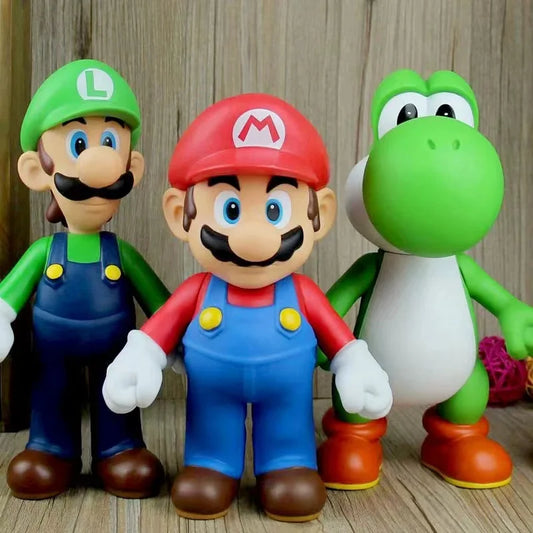 Anime Mario Super Brothers Action Figure – White Mushroom Collectible Toy Doll for Kids Birthday Gift