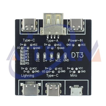 DT3 USB Cable Tester Type-C Micro USB Cable Detection Board - Short Circuit, Continuity & Switching Diagnostic Tool for iOS Android