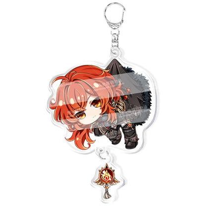 Genshin Impact Keychain – Acrylic Figure & Metal Holder Key Ring for Kids, Girls & Men