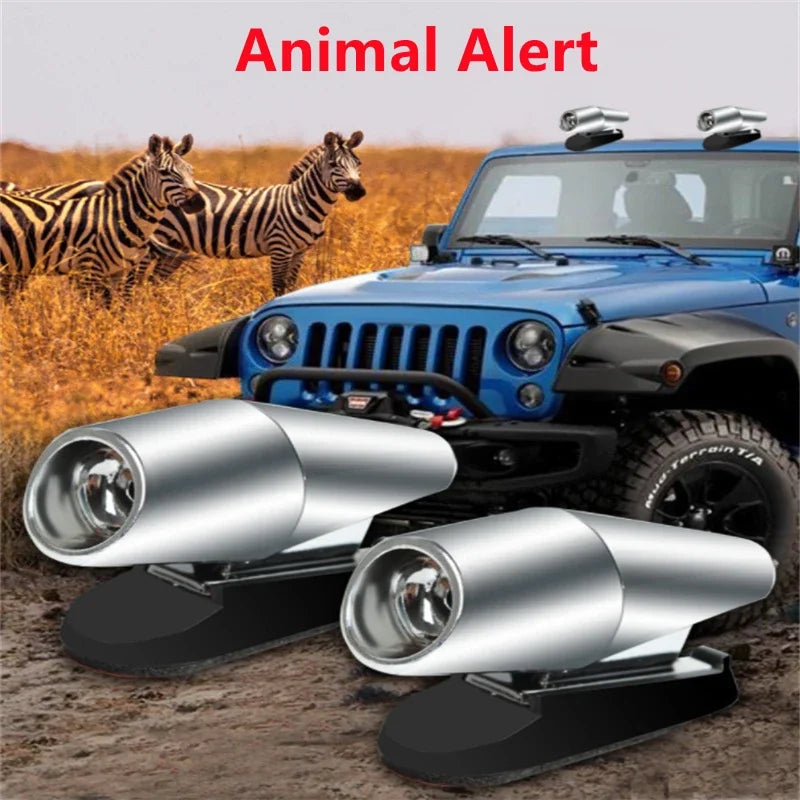 Ultrasonic Animal Repeller Whistle – Wind-Activated Car & Motorcycle Deer Warning, Black Safety Whistle