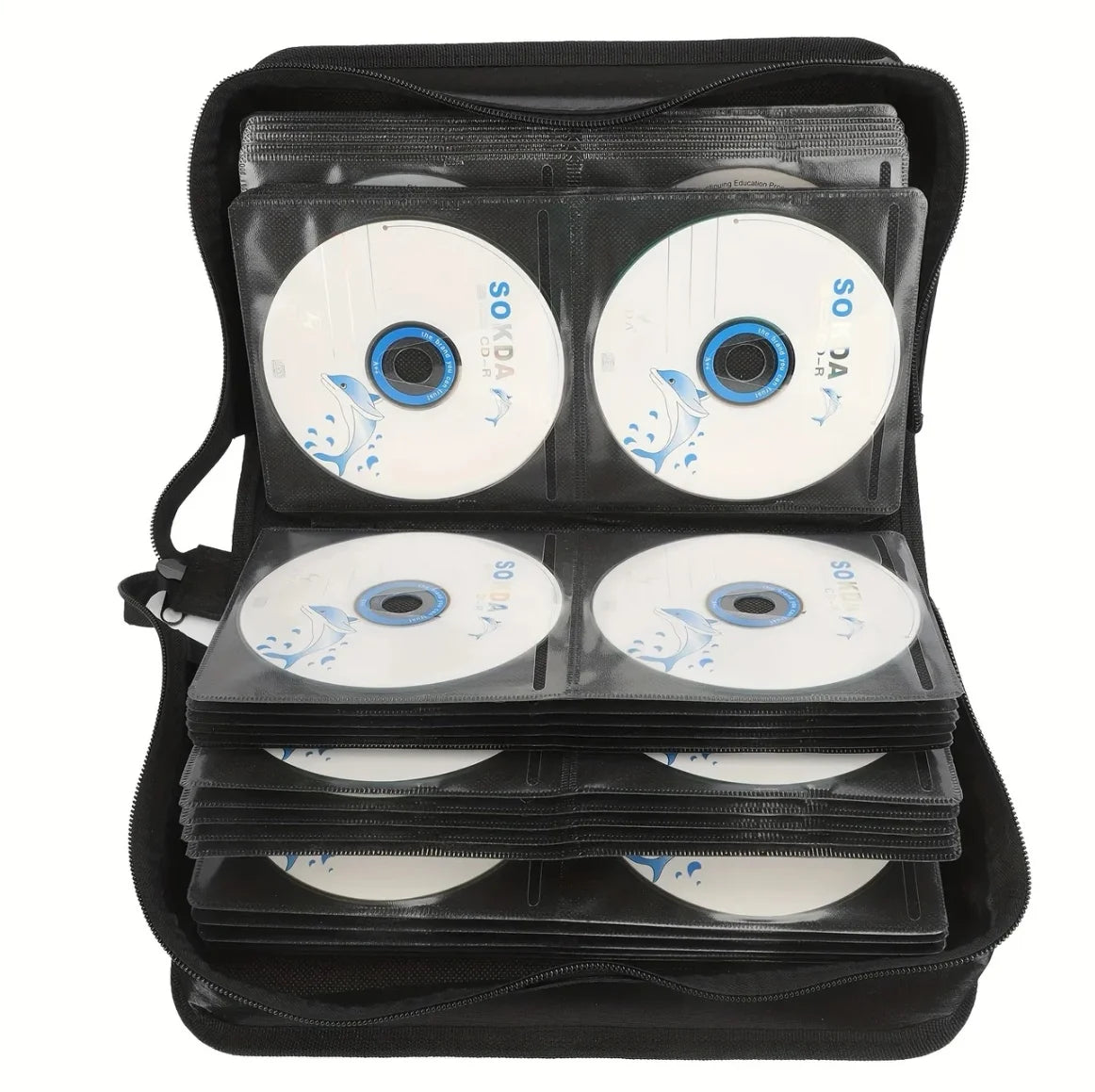 128-Disc DVD & CD Storage Case - Durable Portable Media Organizer with Protective Carrying Binder for Home & Travel