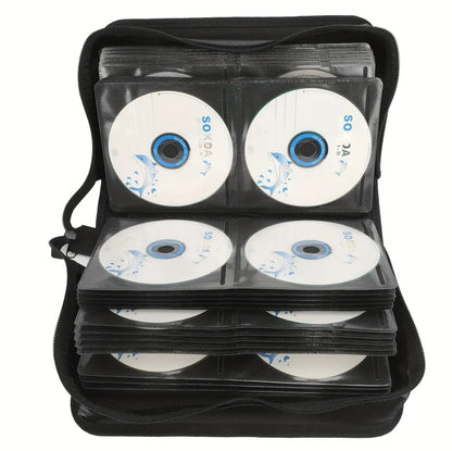 128-Disc DVD & CD Storage Case - Durable Portable Media Organizer with Protective Carrying Binder for Home & Travel