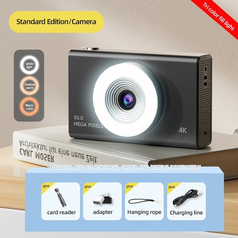 Xiaomi 4K Digital Camera – 50MP Autofocus Portable Retro Camera, CCD Travel & Student Camera