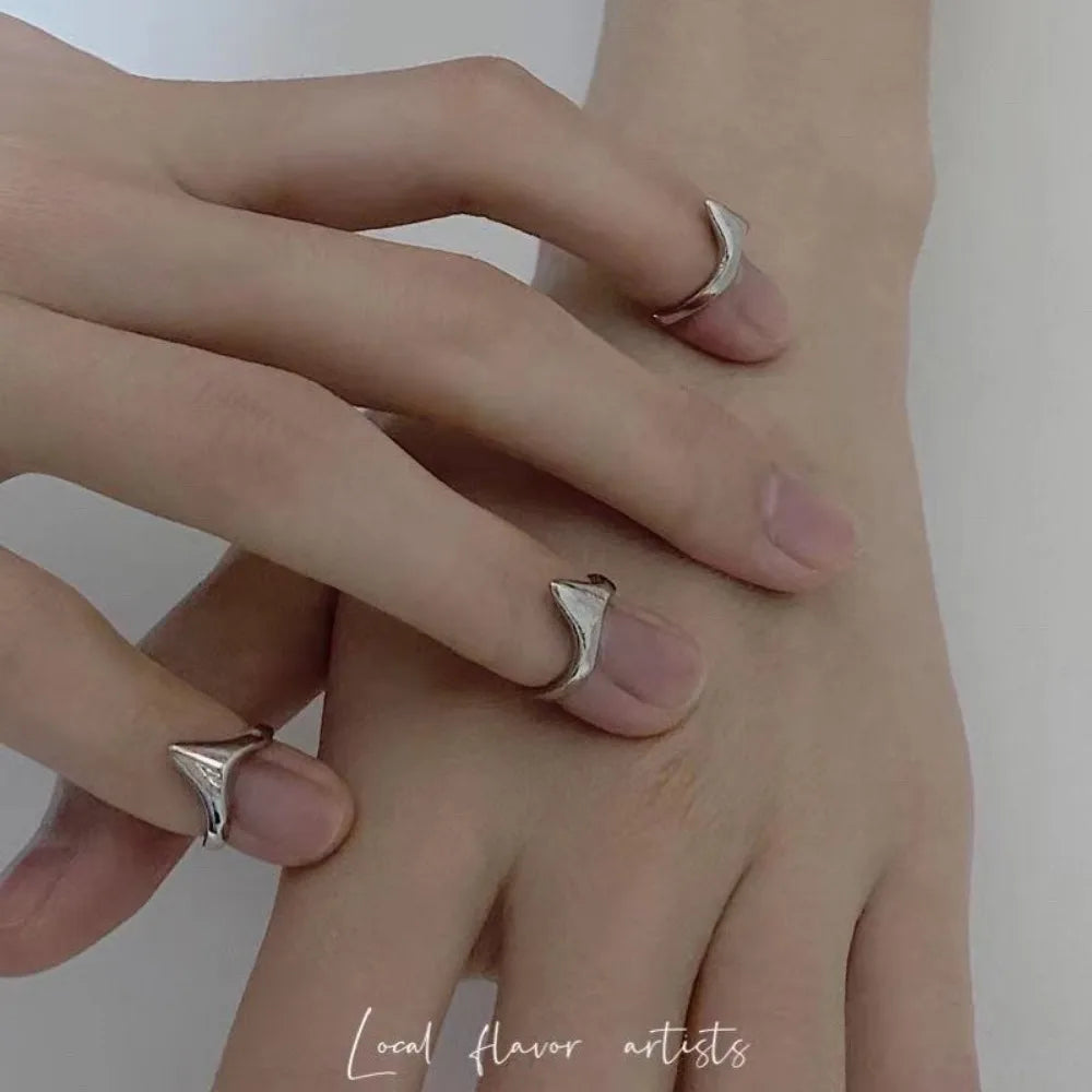 3PCS Y2K Metal Finger Rings — Punk Gothic Hip Hop Geometric Joint Rings for Men & Women
