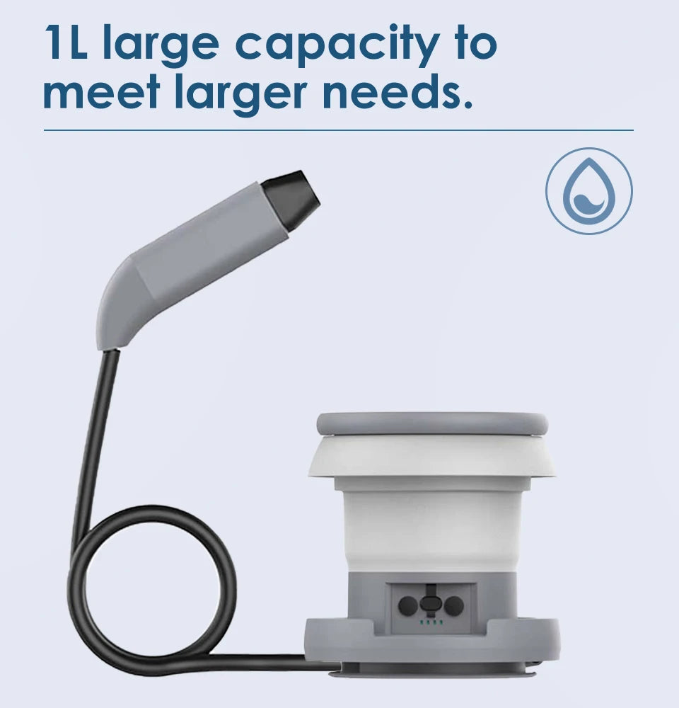 WOWER Portable Foldable Bidet – 1L Travel Toilet Sprayer with Light for Camping & Hiking