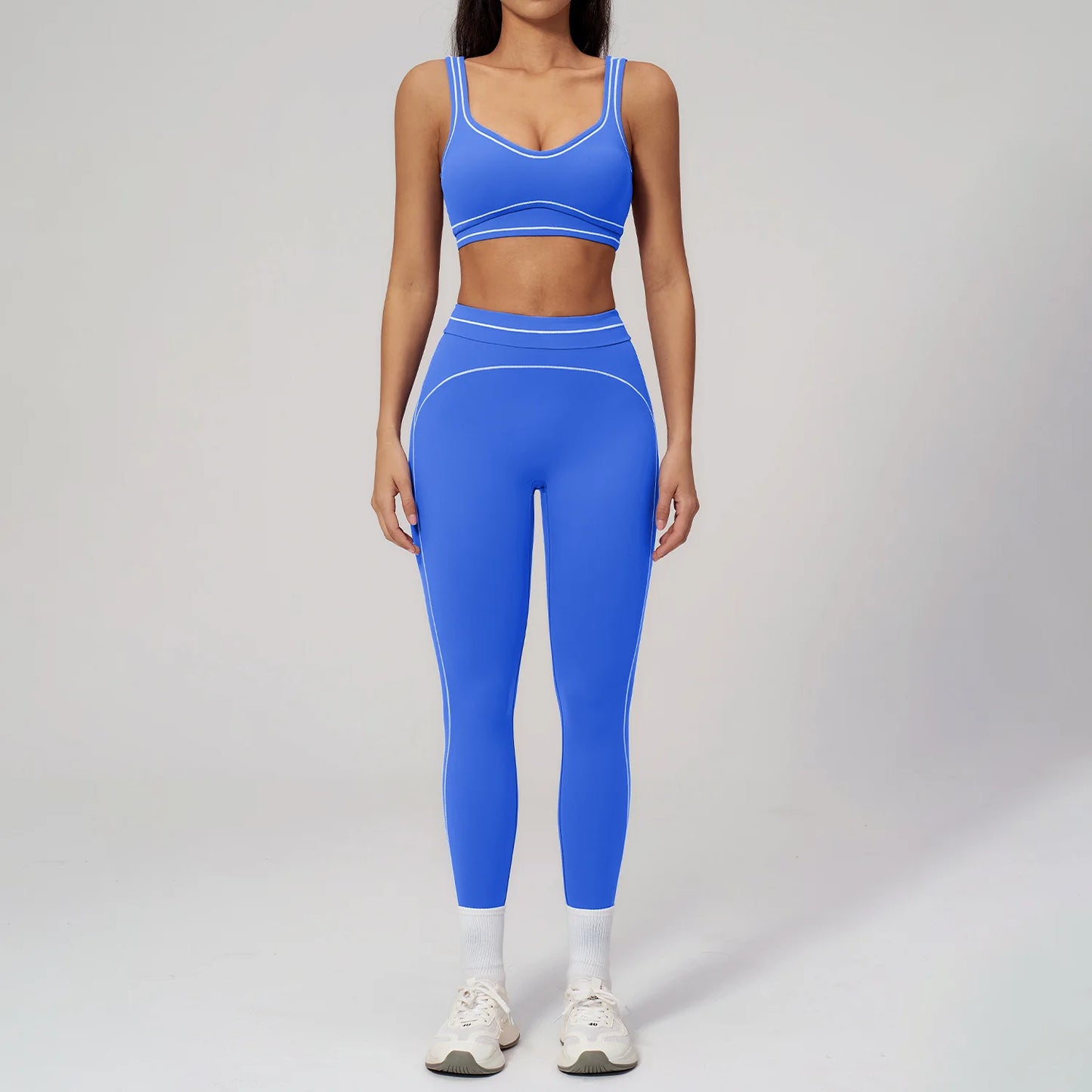 Women’s 2-Piece Fitness Yoga Set, Gym Running Tracksuit, Push-Up Sportswear Leggings, Athletic Workout Outfit