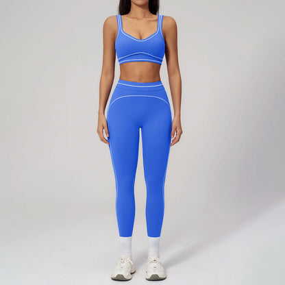 Women’s 2-Piece Fitness Yoga Set, Gym Running Tracksuit, Push-Up Sportswear Leggings, Athletic Workout Outfit