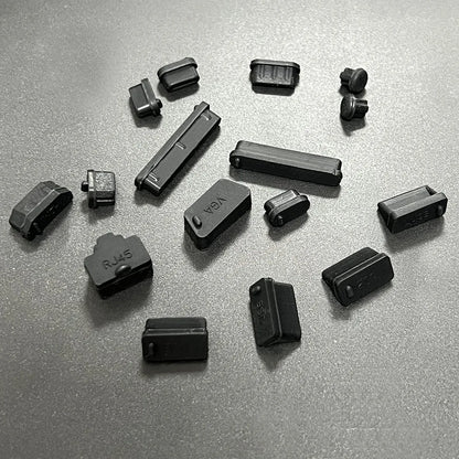 16-Piece Universal Silicone Port Plugs - Anti-Dust USB & Laptop Computer Port Protectors