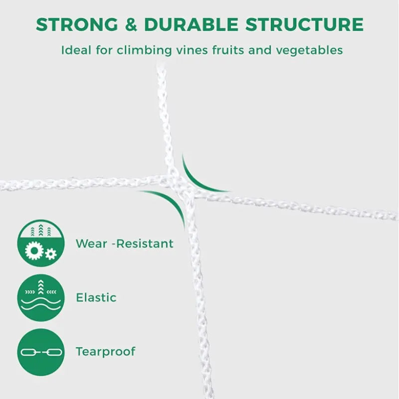 Heavy-Duty Polyester Plant Trellis Netting - Multi-Use Support for Vine Climbing, Hydroponics, Garden Accessories