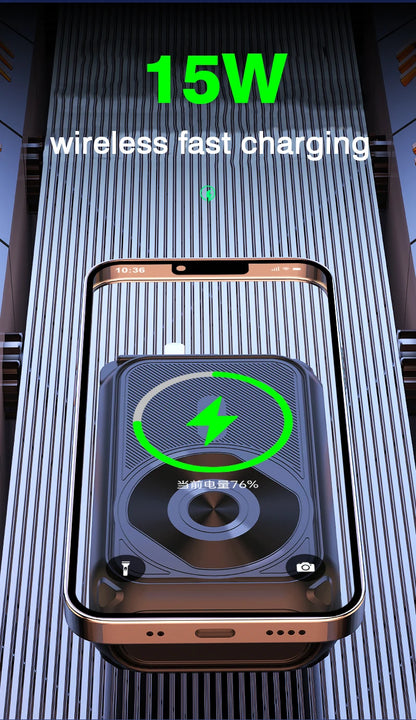 Magnetic Wireless Power Bank 20000mAh - Large Capacity Fast Charger with AC Plug, External Spare Battery for iPhone