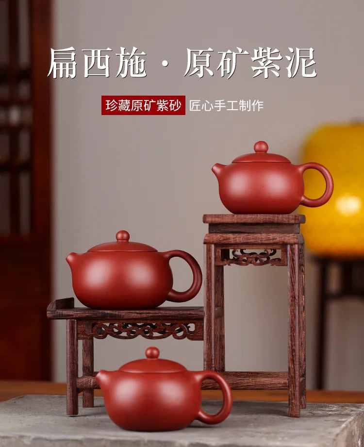 Yixing Handmade Purple Clay Teapot – Xishi Pot with Tea Filter, Customized Teaware Set, Puer Drinkware Gift