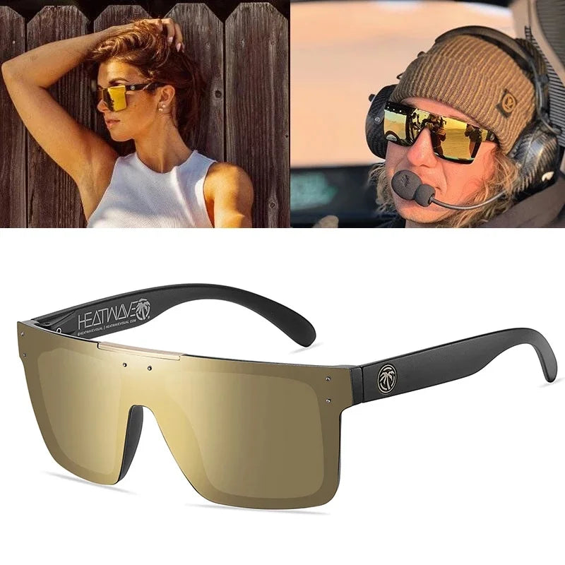 NEW Luxury Brand Mirrored Polarized Sunglasses — Men’s Sport Goggles with UV400 Protection & Case