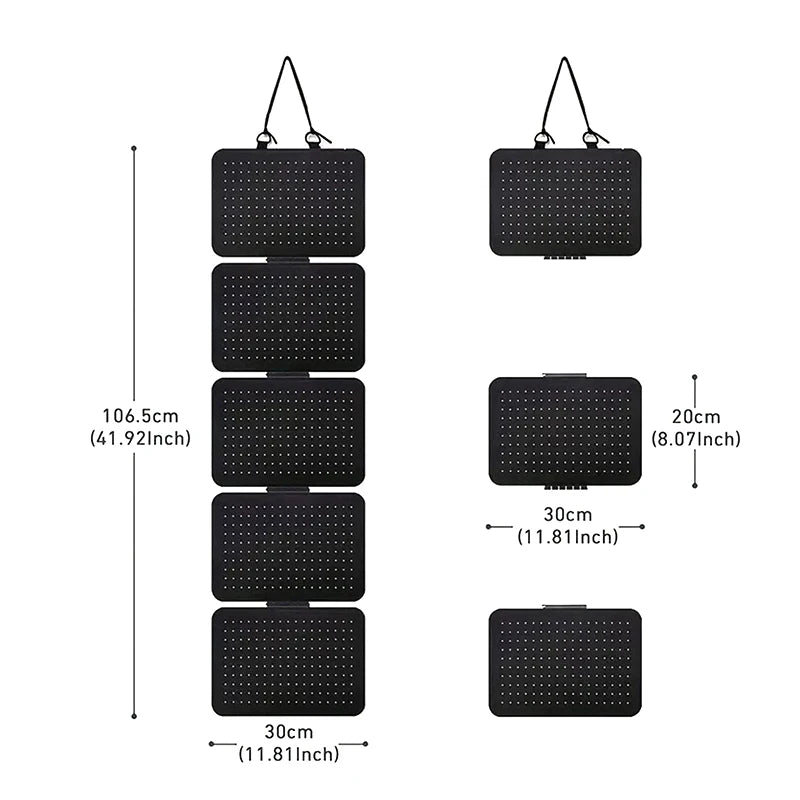 Foldable Felt Jewelry Organizer – 5-Tier Wall Hanging Earring & Pendant Display with Storage for Necklaces and Bracelets