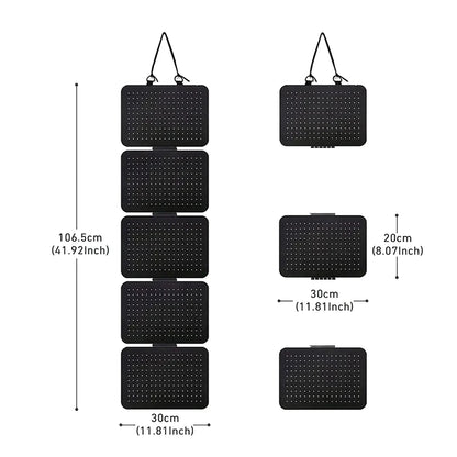 Foldable Felt Jewelry Organizer – 5-Tier Wall Hanging Earring & Pendant Display with Storage for Necklaces and Bracelets