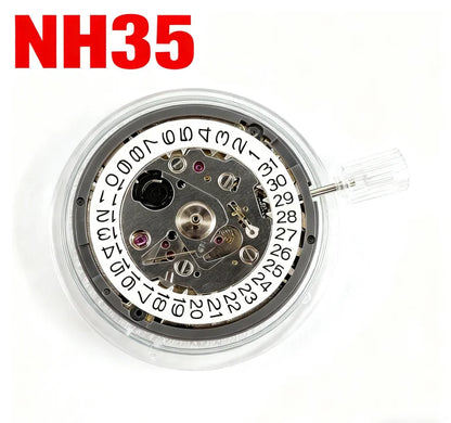 Genuine NH35A Automatic Mechanical Watch Movement – High Accuracy 24 Jewels Self-Winding Replacement Module with 3 O’Clock Date Function