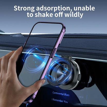 Intelligent Magsafe Car Mount – Magnetic Vacuum Mobile Phone Holder with Folding Swivel Stand and Strong Adsorption