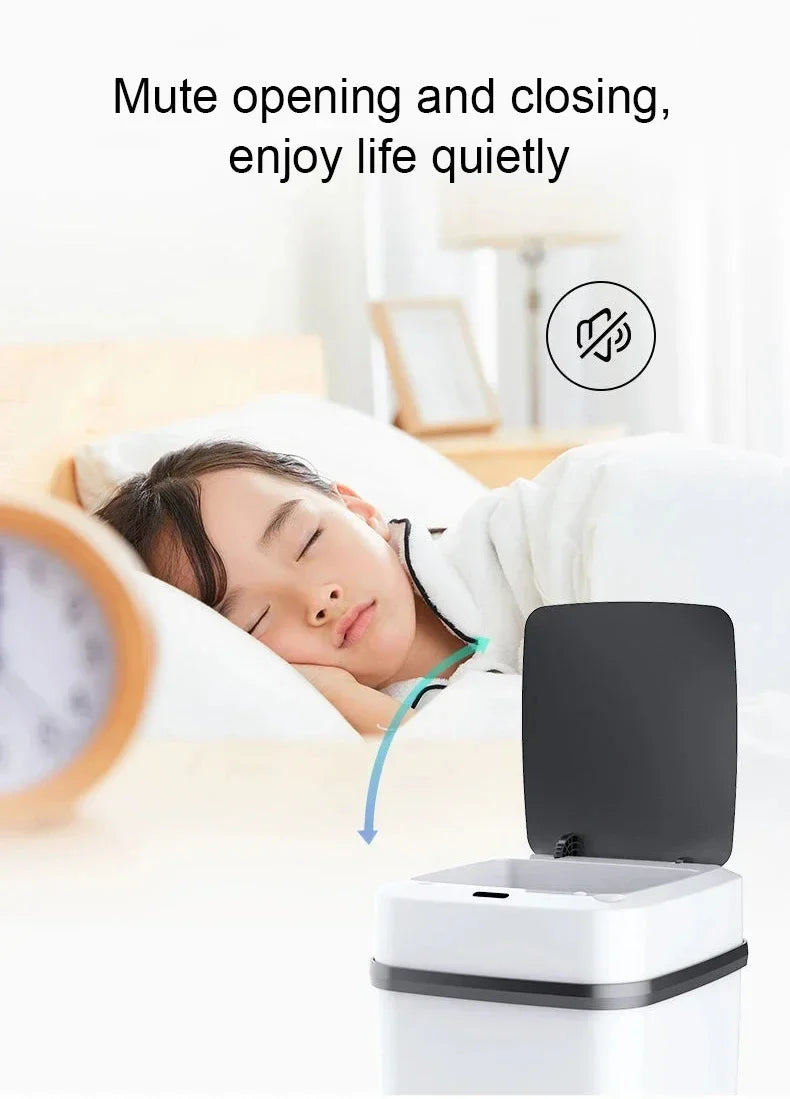 Smart Automatic Trash Can — Household Toilet & Bathroom Waste Basket with Lid, Motion Sensor 2025