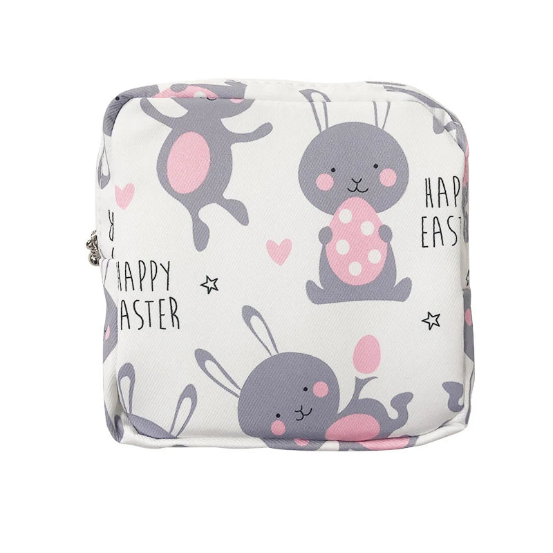 Cute Cartoon Girl Cosmetic Bag – Mini Travel Makeup Organizer for Lipstick, Sanitary Pads & Toiletries