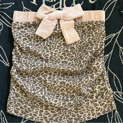 Leopard Pink Suspender Crop Top – Y2K Streetwear Emo Girl Harajuku Hip Hop Casual Women's Top