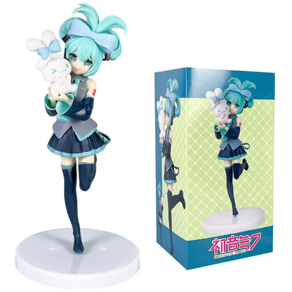 20CM Anime Hatsune Miku x Cinnamoroll Figure – Collectible Decorative Model, Kawaii Gift for Kids