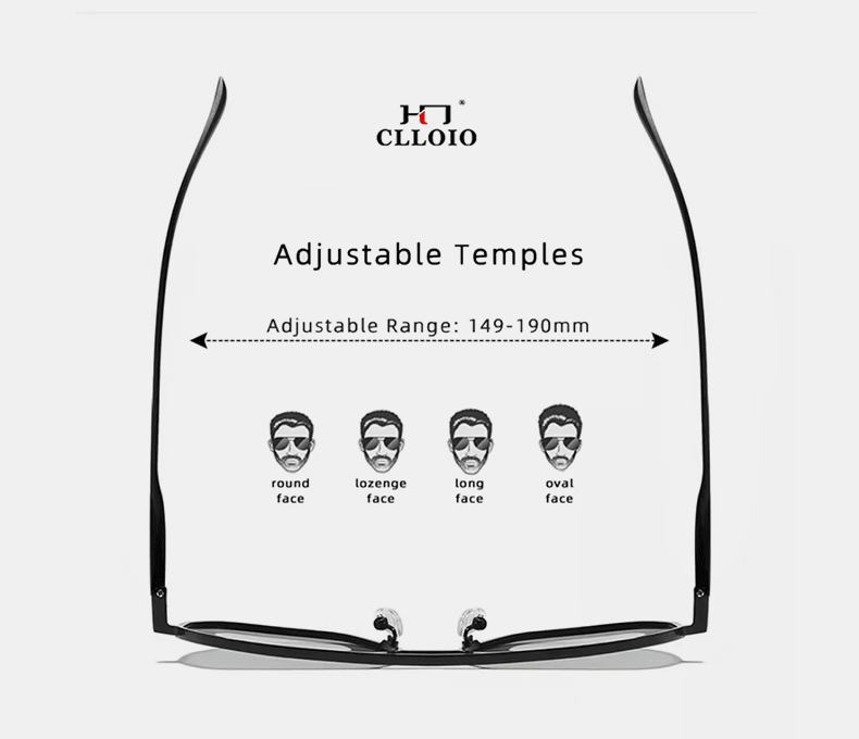 CLLOIO Fashion Aluminum Photochromic Sunglasses – Polarized Chameleon Anti-Glare Driving Glasses for Men & Women