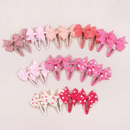 20pcs Snap Hair Clips with 2-Inch Grosgrain Ribbon Bows – No Slip Barrettes for Infant, Toddler, Baby Girls