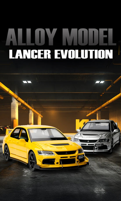 JDM 1:32 Mitsubishi Lancer Evolution IX — Diecast Metal Alloy Racing Car Model with Sound & Light, Right Rudder Gift