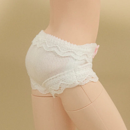 Blythe Doll Panties – Cute Pink Bow Lace Leggings & White Pants for Ymy, Licca, Azone, Ob22/24/27 Dolls, Doll Clothes Accessories