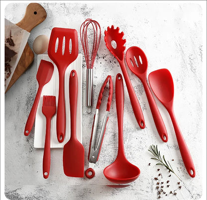 10-Piece Silicone Cookware Set – Kitchen Baking Tools, Spatulas & Scrapers