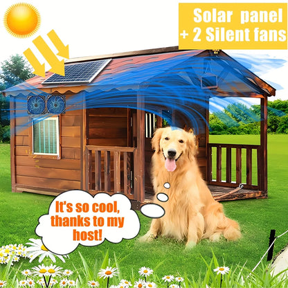 Heat Dissipation Solar Exhaust Fan Kit - 10W/15W Dual Fan Ventilation for Greenhouses & Chicken Coops