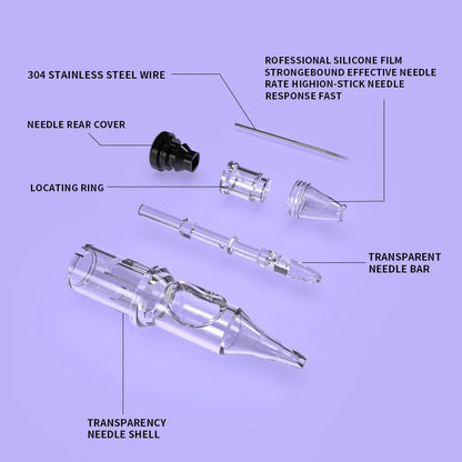Rotary Wireless Tattoo Machine Kit – Complete Set with 10PCS Cartridge Needles, Permanent Makeup Tool for Tattoo Artists