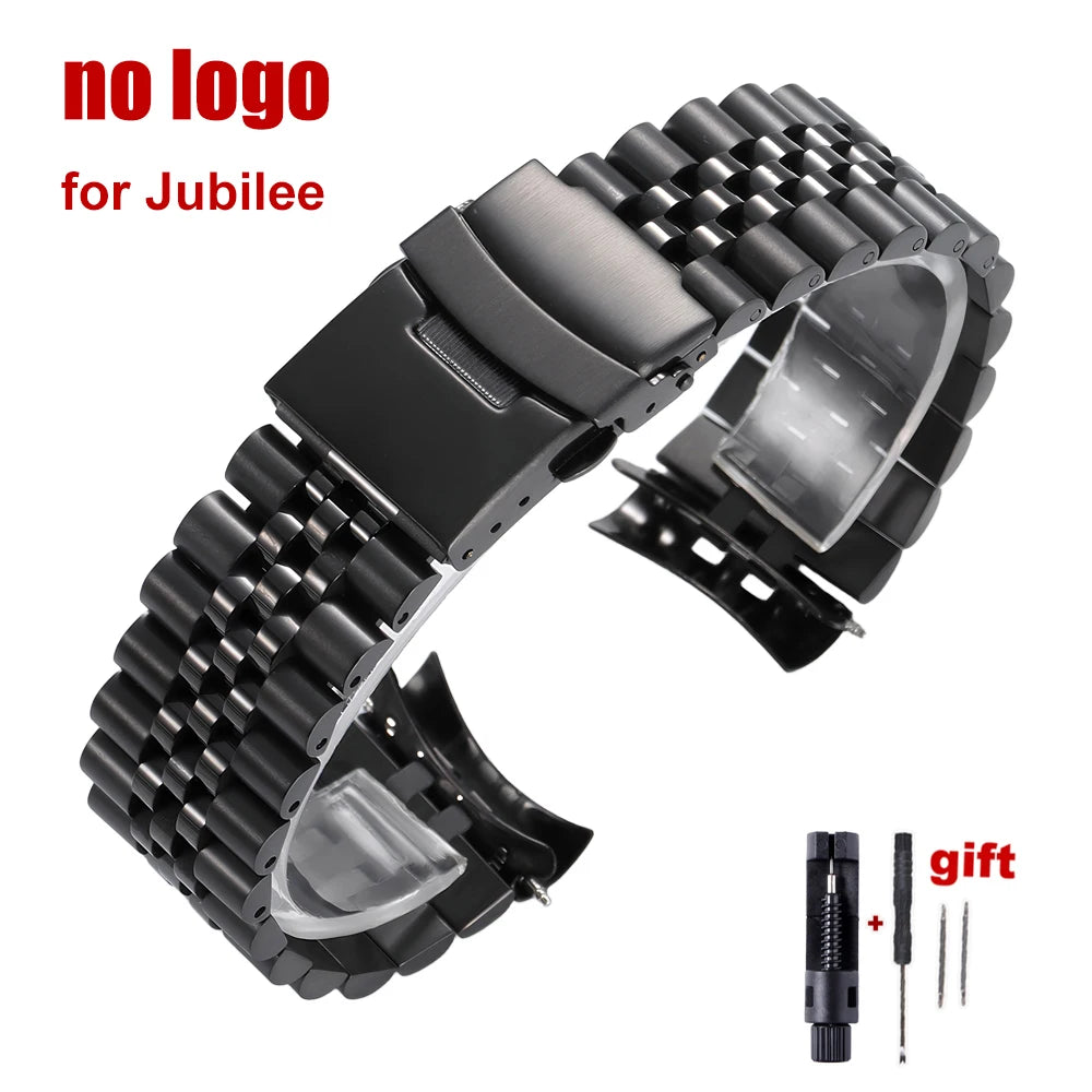 Curved End Stainless Steel Men’s Watch Band for Seiko 5 SKX007/SKX009 – 18mm/20mm/22mm Sport Jubilee Oyster Replacement Strap