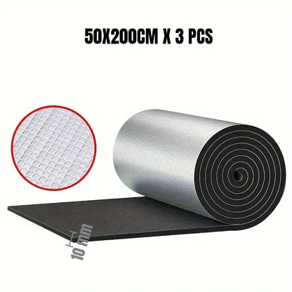 Fireproof Sound Insulation Mat - 200x50cm Thermal Acoustic Panel for Car Noise Reduction & Heat Protection