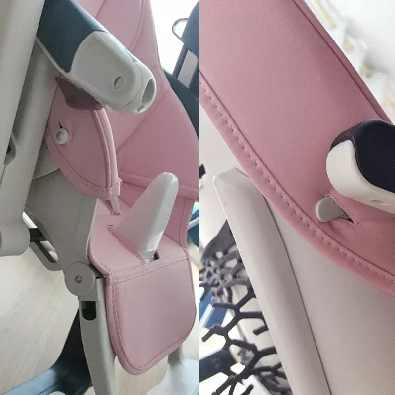 Baby Stroller Leather Cushion Seat Cover, PU Composite Sponge Padded Baby Dining Chair Protector, Comfortable Stroller Seat Accessories