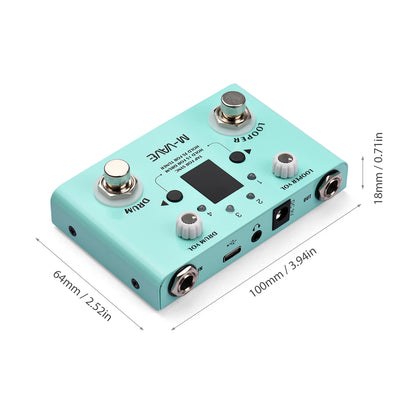 M-VAVE LOST TEMPO Effect Pedal – 2 in 1 Drum & Looper Mini Pedal with Double Footswitch, Drum Machine Pedal