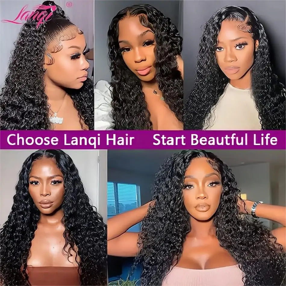 250% Curly Human Hair Lace Front Wig – Deep Wave Brazilian Remy 13x4 Water Wave Lace Frontal Wig