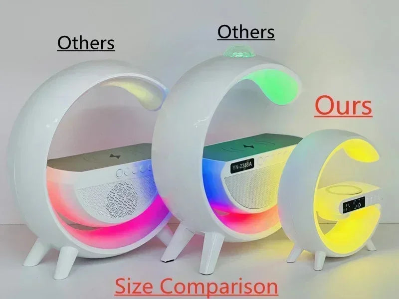 Multifunction Wireless Charger Pad — Stand, Speaker, TF Card, RGB Night Light, Fast Charging Station for iPhone 16/15, Samsung, Xiaomi, Huawei