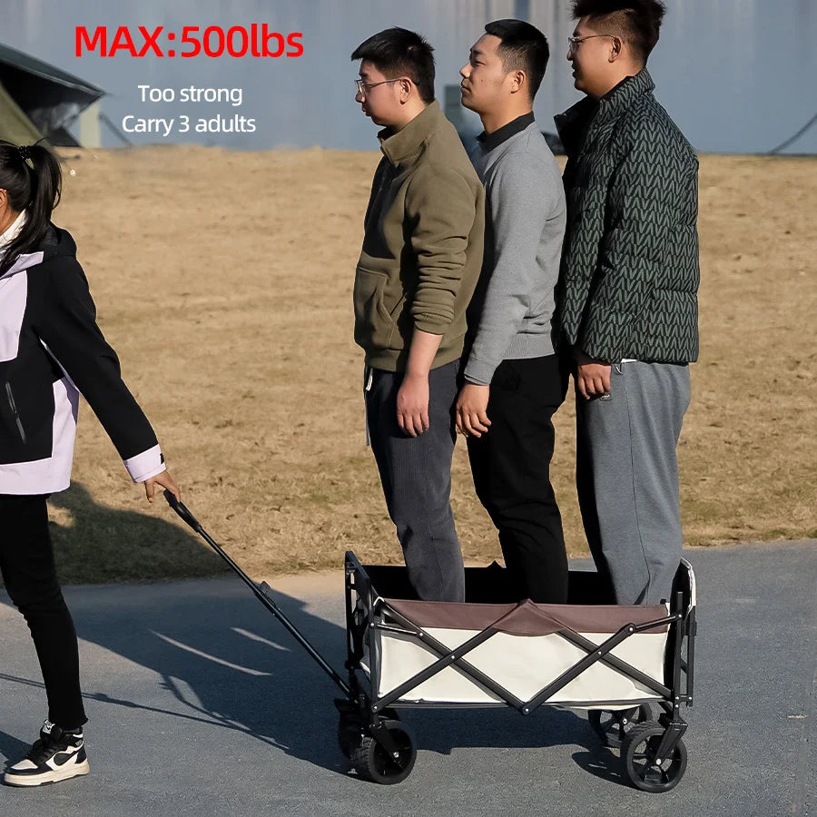 Heavy Duty Collapsible Folding Beach Wagon – Large-Capacity Portable Utility Cart for Garden & Camping