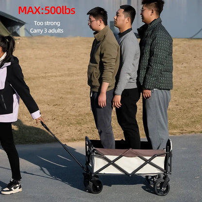 Heavy Duty Collapsible Folding Beach Wagon – Large-Capacity Portable Utility Cart for Garden & Camping