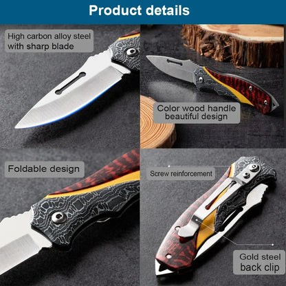 High Hardness Multifunctional Folding Pocket Knife - Ideal for Household, Outdoor, Hunting, and Fishing
