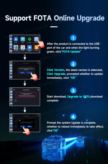 8+128GB Carlinkit TV Box — Android 13 Wireless CarPlay & Android Auto Adapter, 8-Core Qualcomm, HDMI