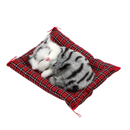 Cute Sleeping Kitten Plush Toy - Soft Cat Doll for Home Decor, Car Dashboard and Interior Ornaments