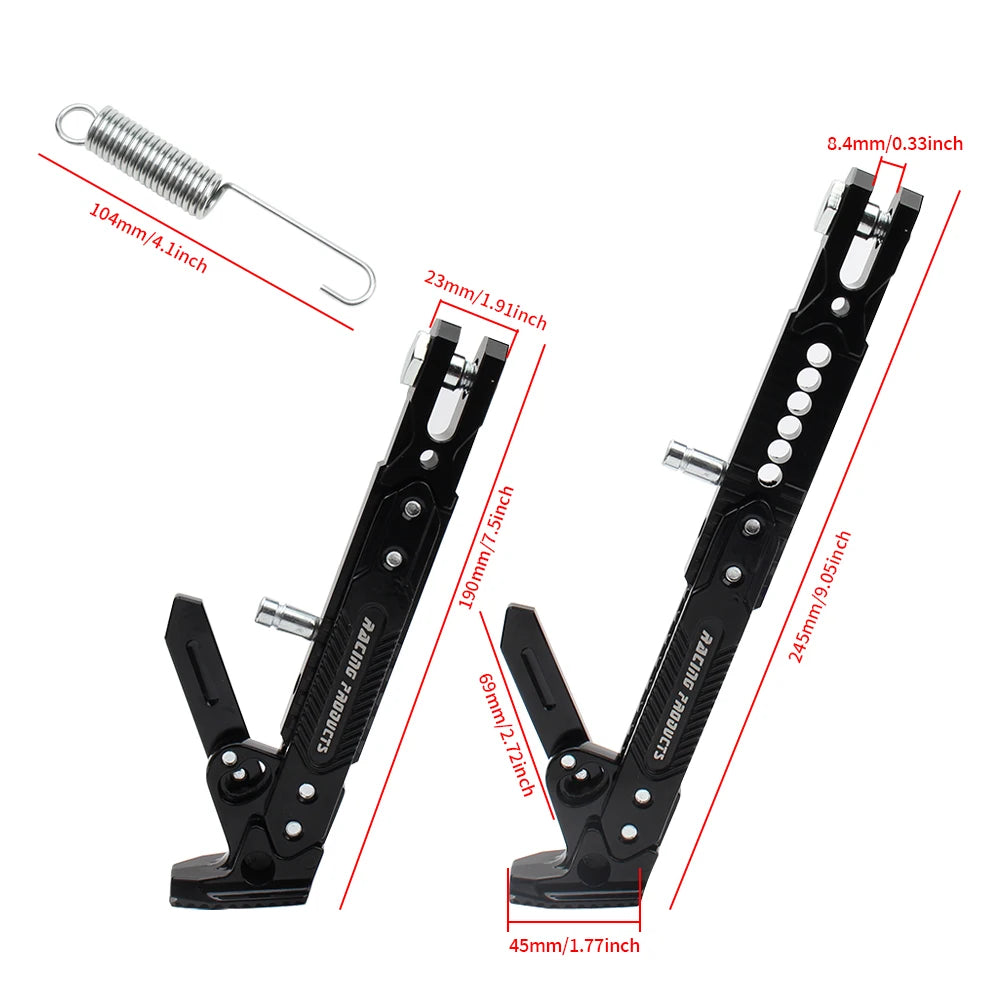 Motorcycle Kickstand Support — Universal Alloy Side Stand Bracket for Dirt Bikes & Motorbikes Tripod Foot Holder