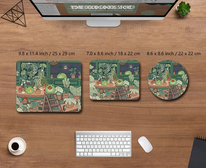 Kawaii Frogs XXL Desk Mat – Cute Anime Aesthetic Gaming Mousepad, Green Nature & Lofi Plant Extended Mouse Pad