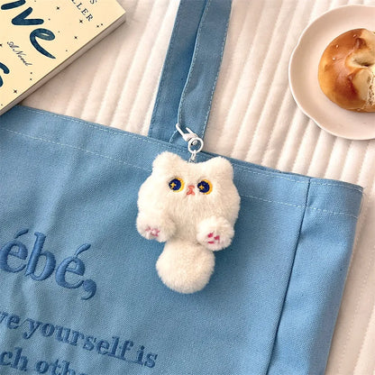 Cute Cartoon Cat Plush Keychain - Soft Stuffed Doll Pendant for Backpack Decoration and Student Gifts