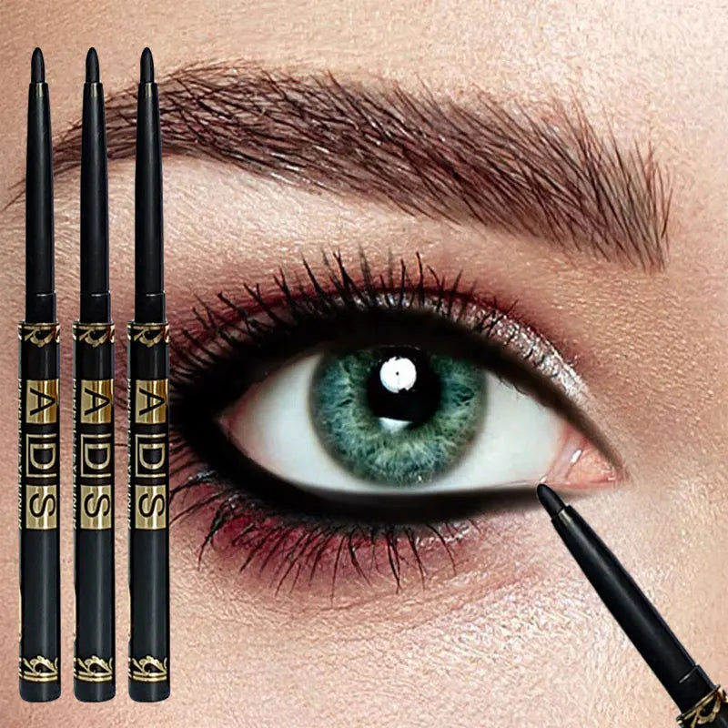 3PCS Waterproof & Sweat-Proof Black Eyeliner Pencils – Long-Lasting, Smudge-Proof with Easy Glide Formula for Bold Eye Makeup